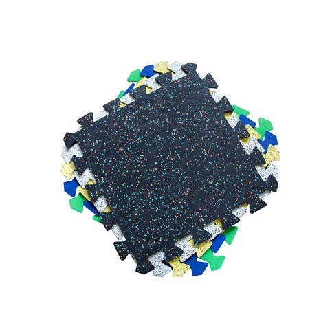 Interlocking rubber tile