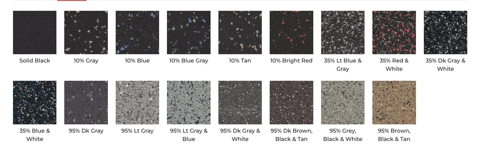 Colors of composite rubber tile