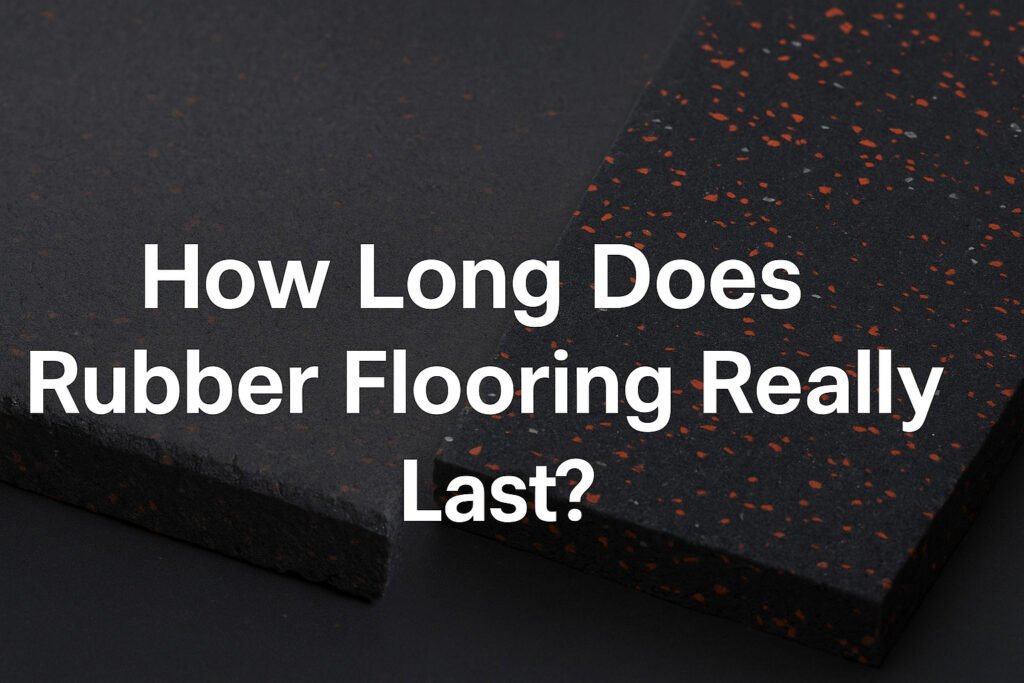 How long does rubber flooring really last? A comparison between old and new rubber gym flooring.