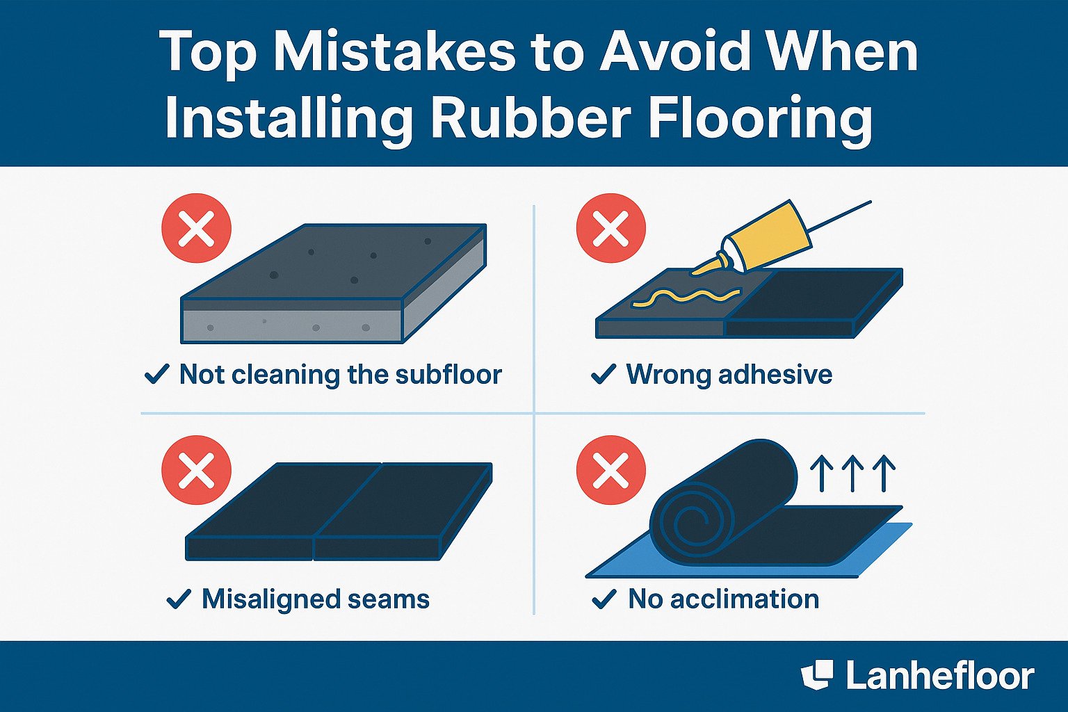 Top mistakes to avoid when installing rubber flooring