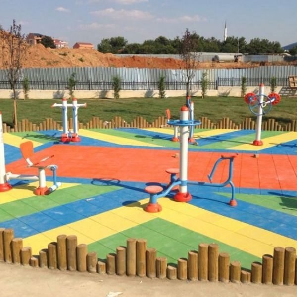 outdoor rubber floor project in Spain
